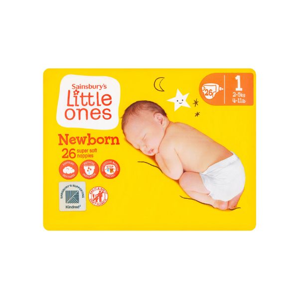 Packet of sainsburys little ones newborn nappies